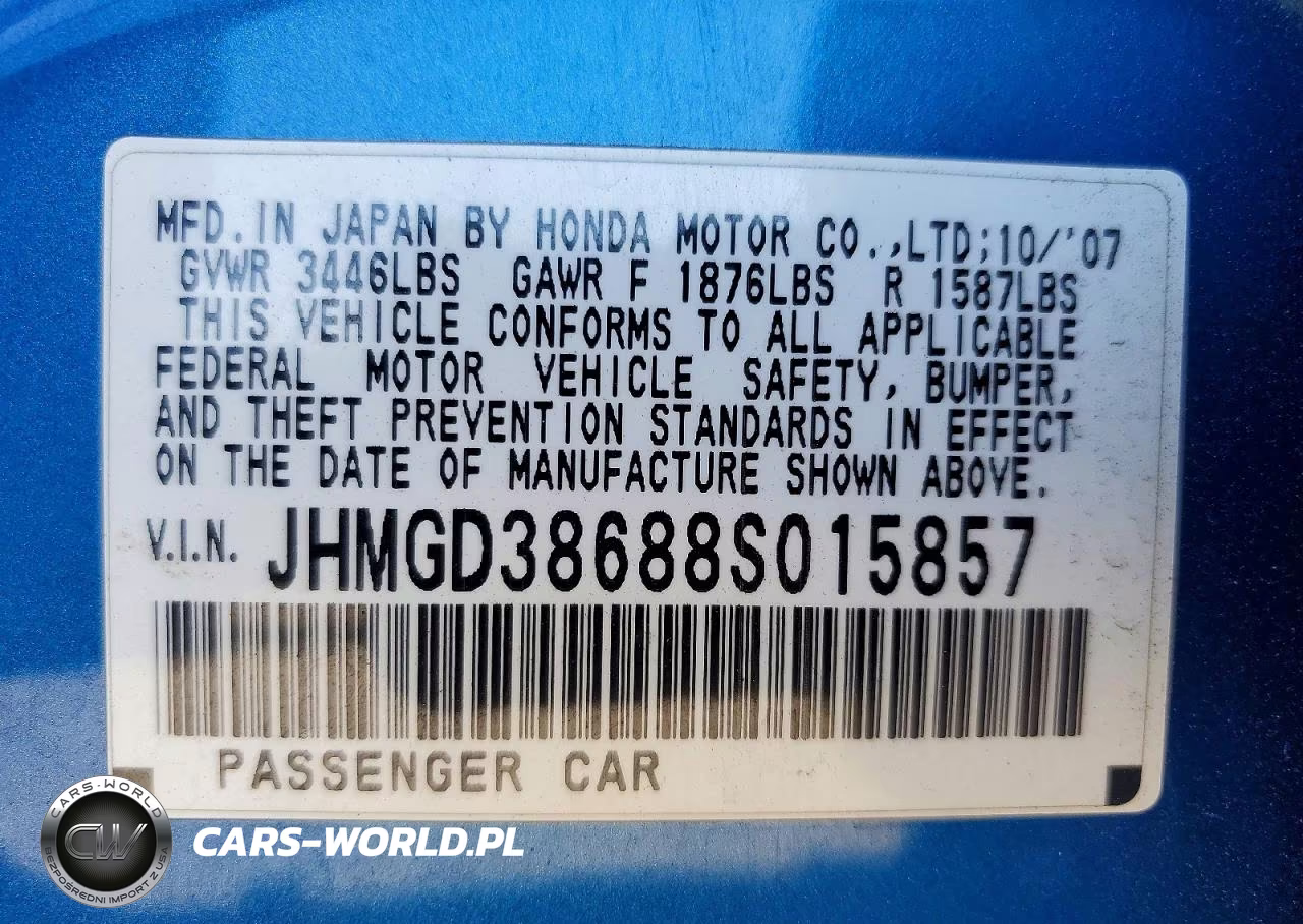2008 Honda Fit Sport VIN:JHMGD38688S015857 - 13
