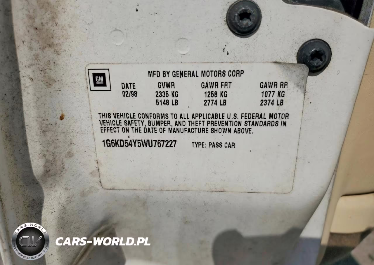 1998 Cadillac Deville VIN:1G6KD54Y5WU767227 - 12