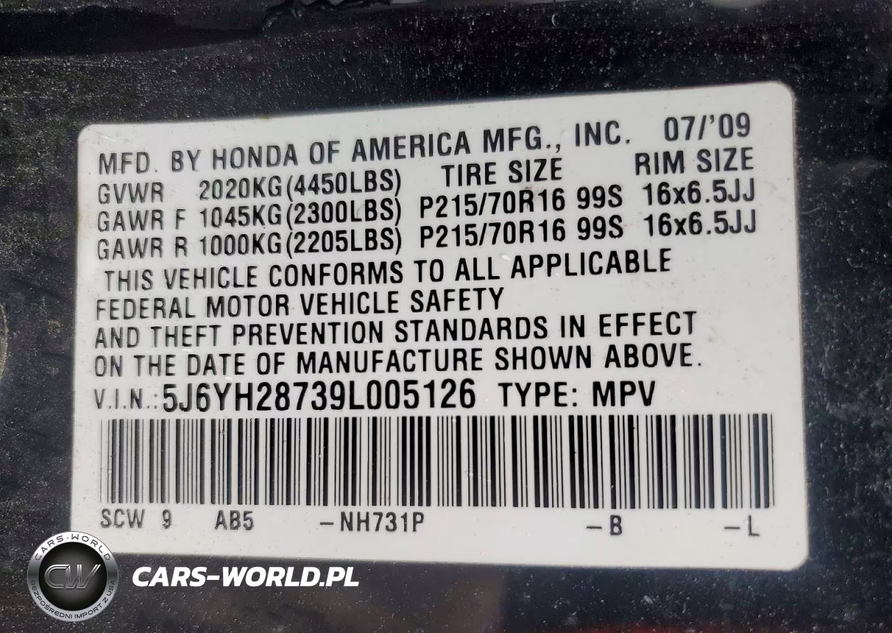 2009 Honda Element Ex VIN:5J6YH28739L005126 - 13