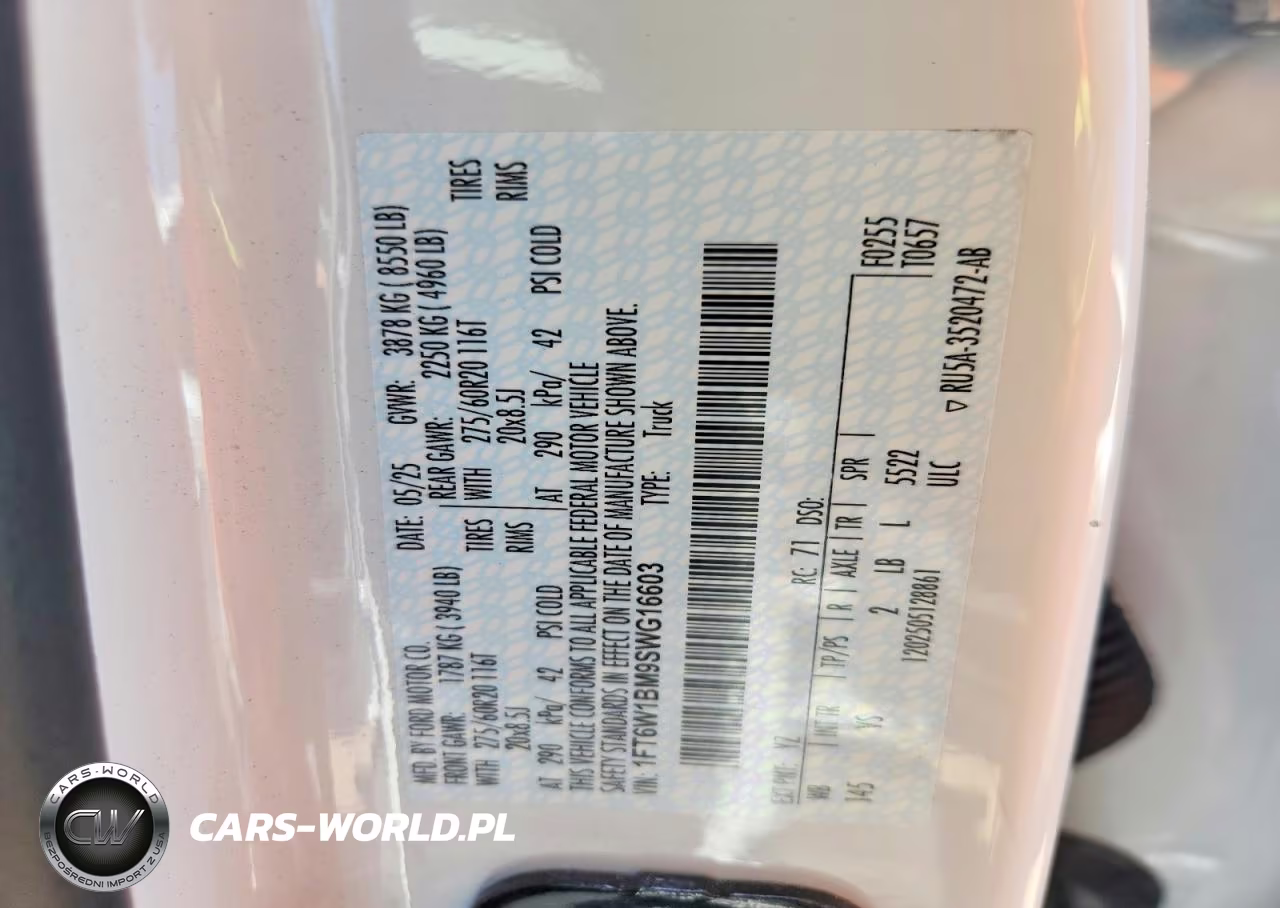 2025 Ford F150 Lightning Pro VIN:1FT6W1BM9SWG16603 - 12