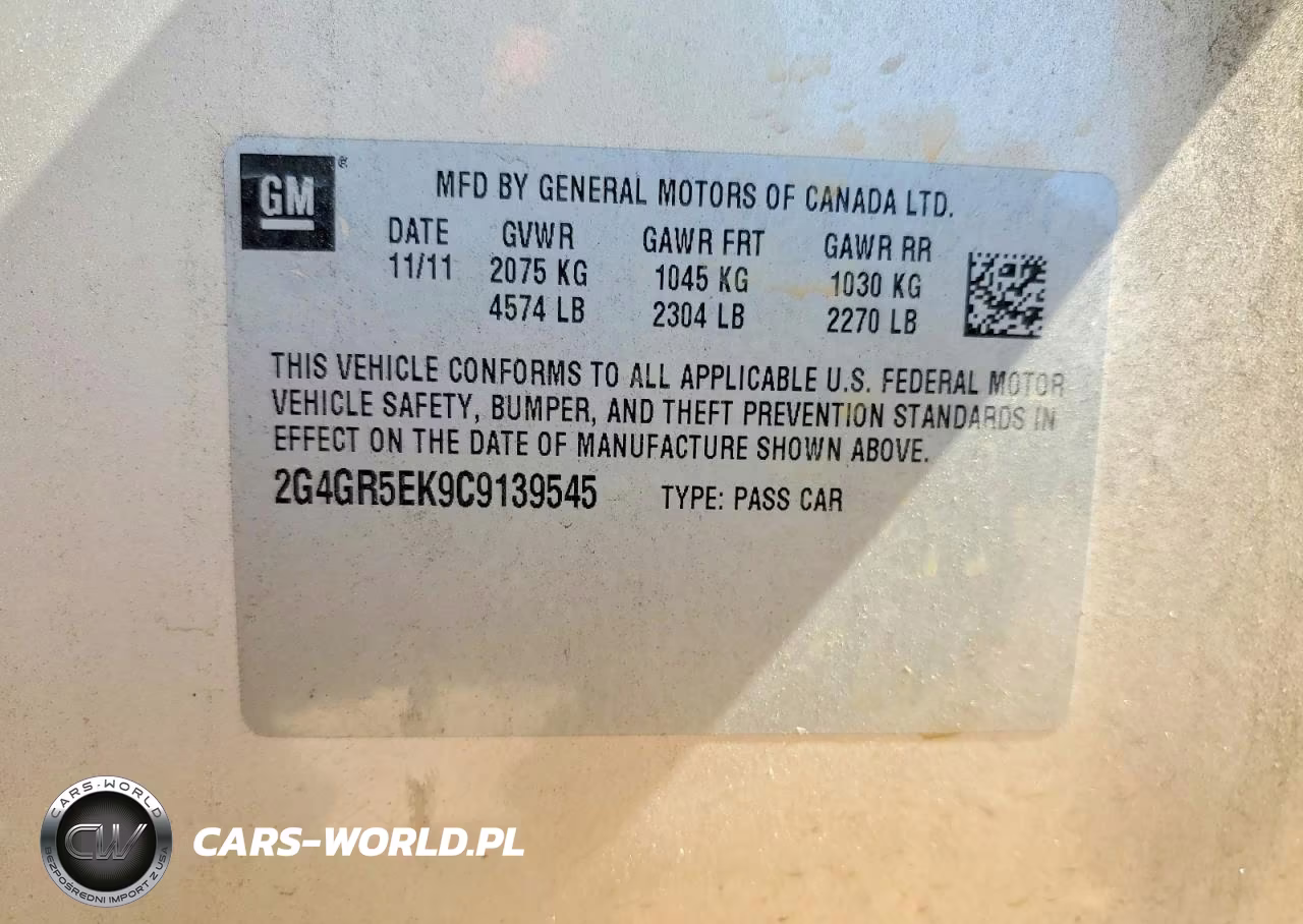 2012 Buick Regal VIN:2G4GR5EK9C9139545 - 12