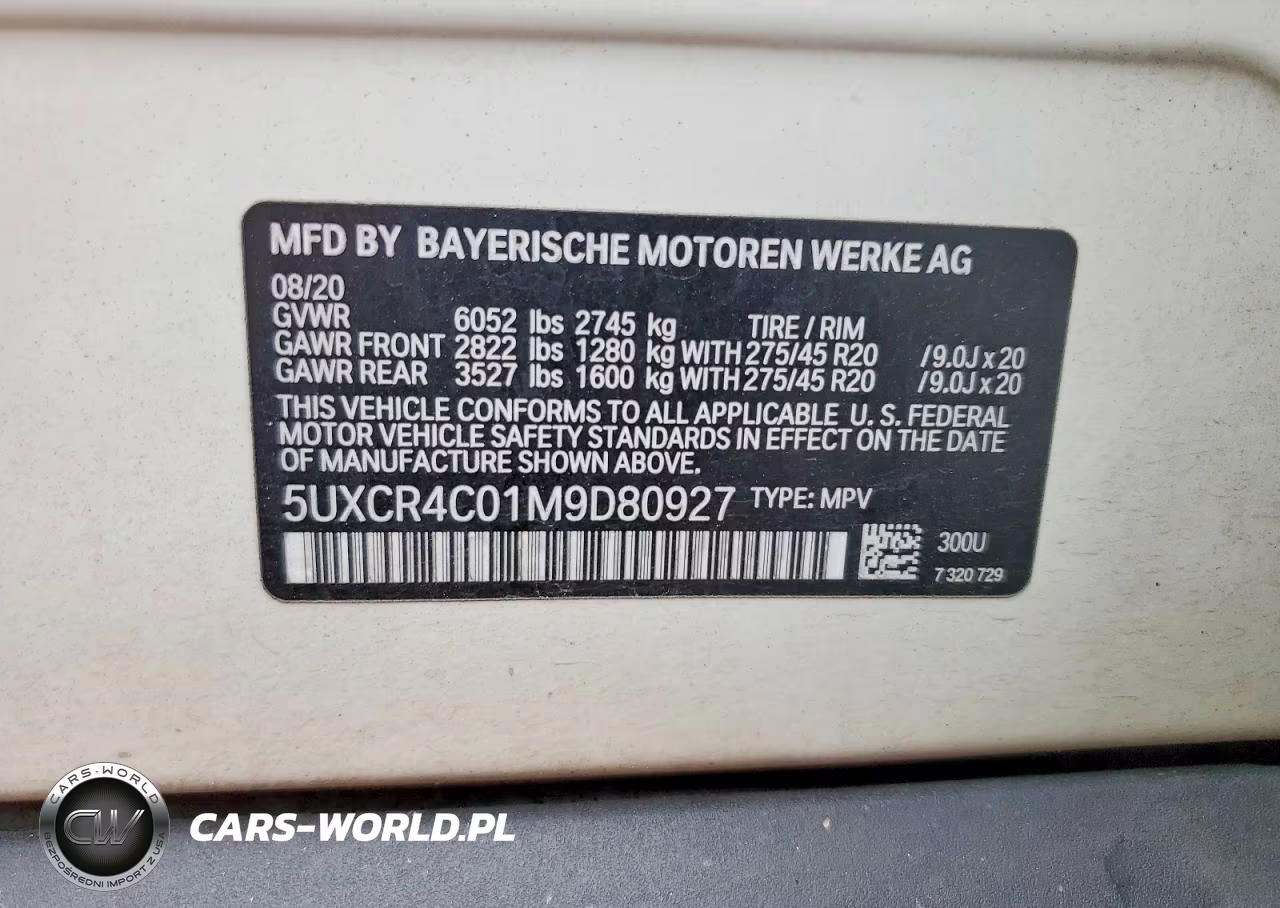 2021 BMW X5 Sdrive 40I VIN:5UXCR4C01M9D80927 - 13
