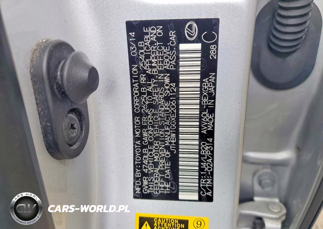 2014 Lexus Es 300H VIN:JTHBW1GGXE2061124 - 12