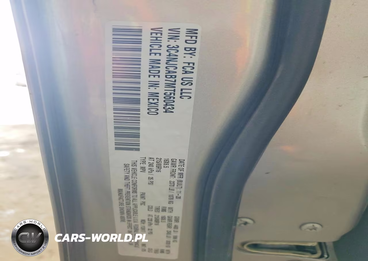 2021 Jeep Compass Sport VIN:3C4NJCAB7MT560434 - 12