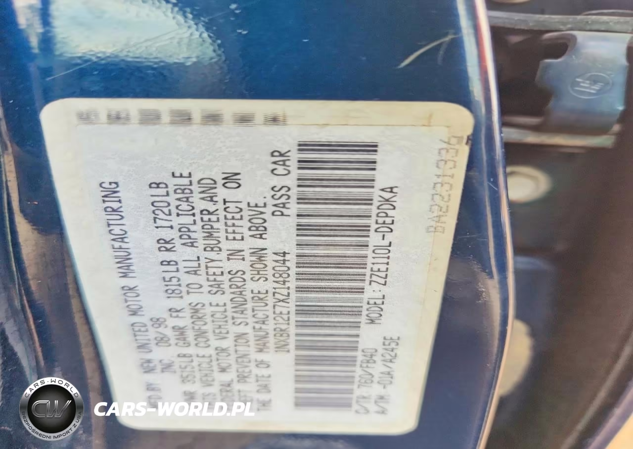 1999 Toyota Corolla Ve-Ce-Le VIN:1NXBR12E7XZ148044 - 12