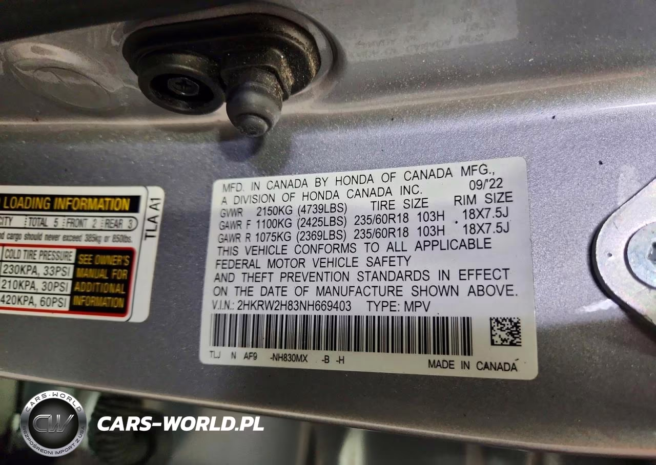2022 Honda Cr-V Exl VIN:2HKRW2H83NH669403 - 13