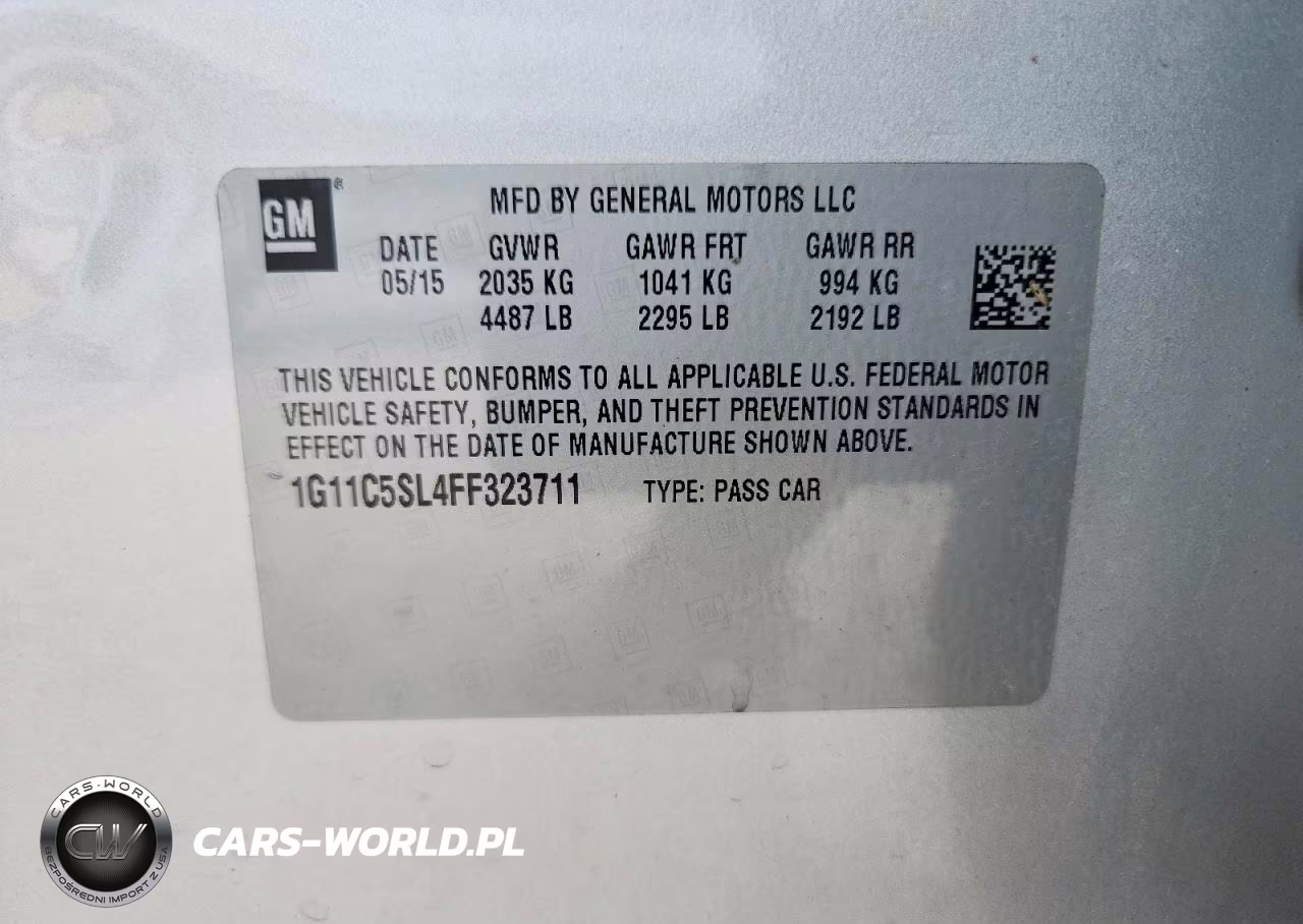 2015 Chevrolet Malibu 1Lt VIN:1G11C5SL4FF323711 - 12
