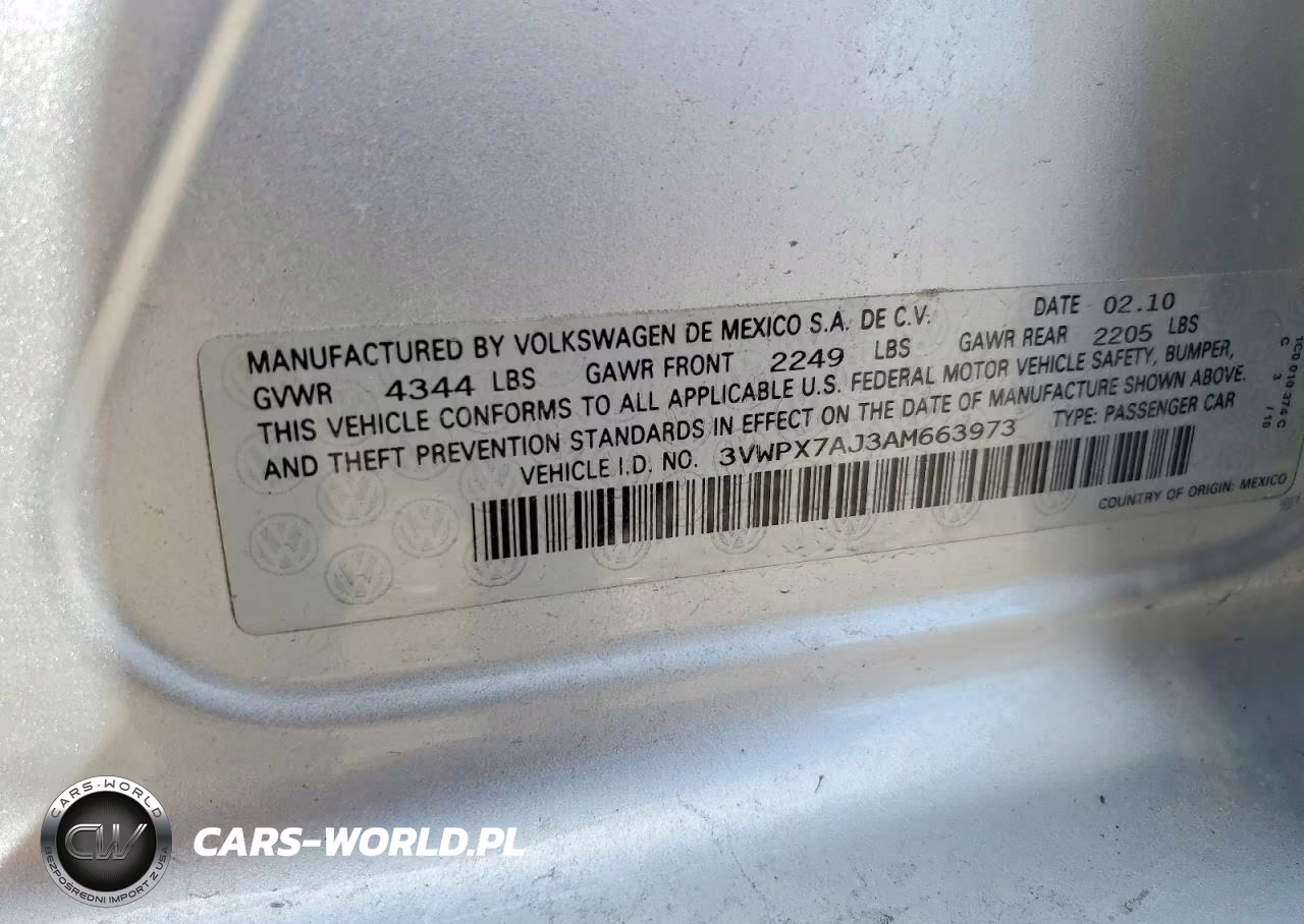2010 Volkswagen Jetta Se VIN:3VWPX7AJ3AM663973 - 12