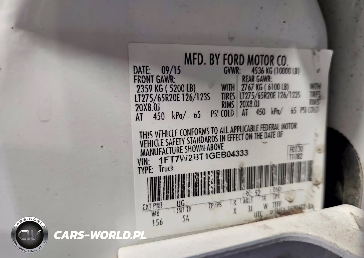 2016 Ford F250 Super Duty VIN:1FT7W2BT1GEB04333 - 12