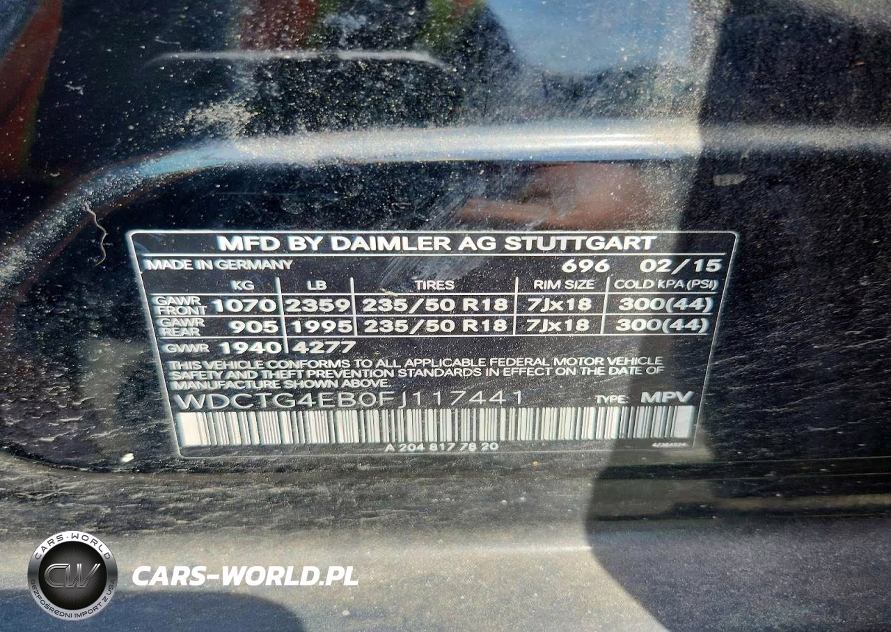 2015 Mercedes-Benz Gla 250 VIN:WDCTG4EB0FJ117441 - 13
