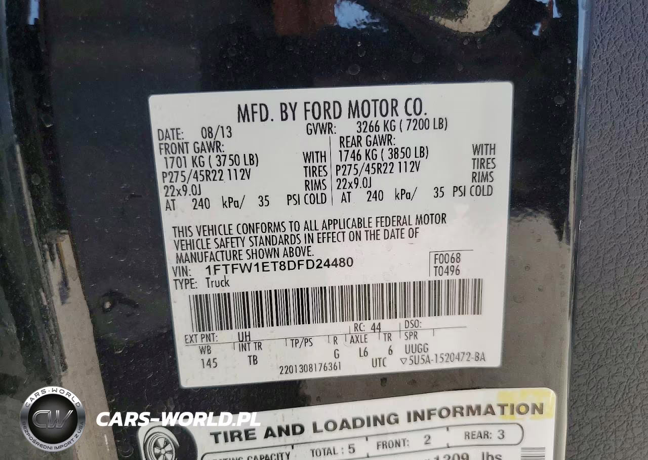 2013 Ford F150 Supercrew VIN:1FTFW1ET8DFD24480 - 12