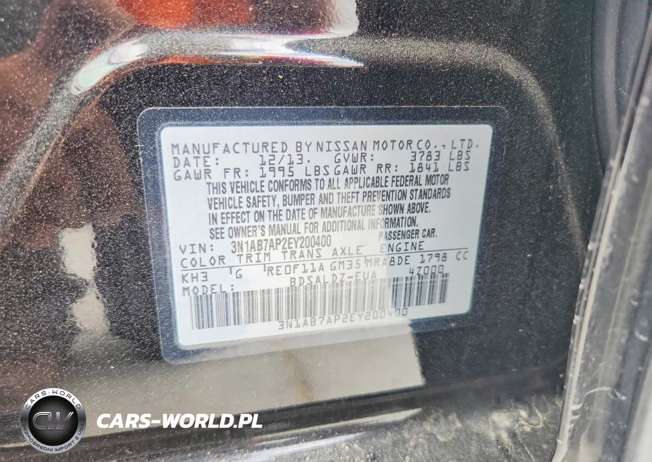 2014 Nissan Sentra Sv VIN:3N1AB7AP2EY200400 - 12