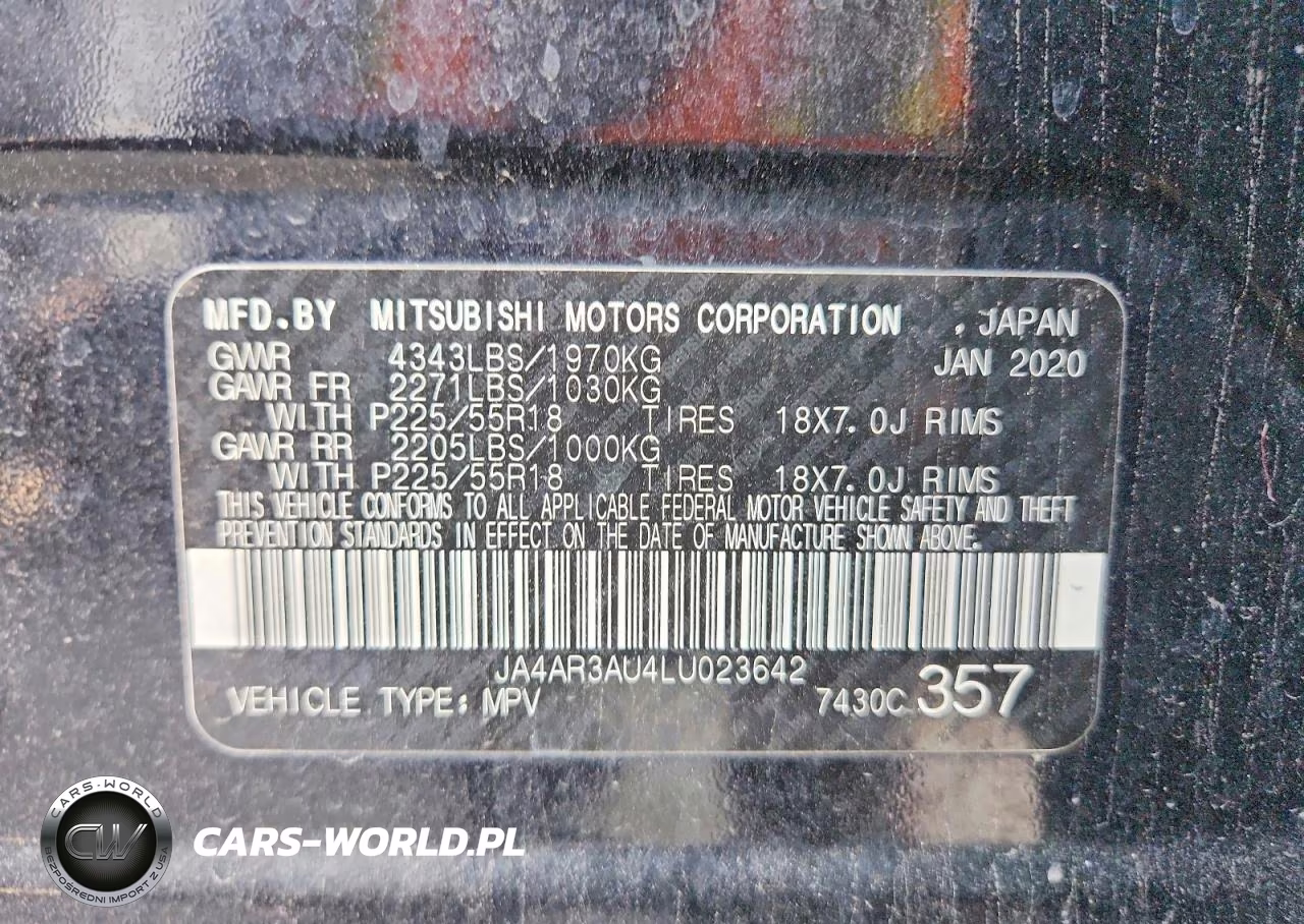 2020 Mitsubishi Outlander Sport Es VIN:JA4AR3AU4LU023642 - 12