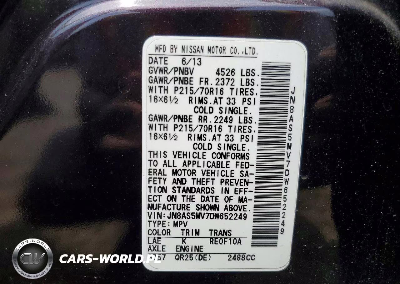 2013 Nissan Rogue S VIN:JN8AS5MV7DW652249 - 14