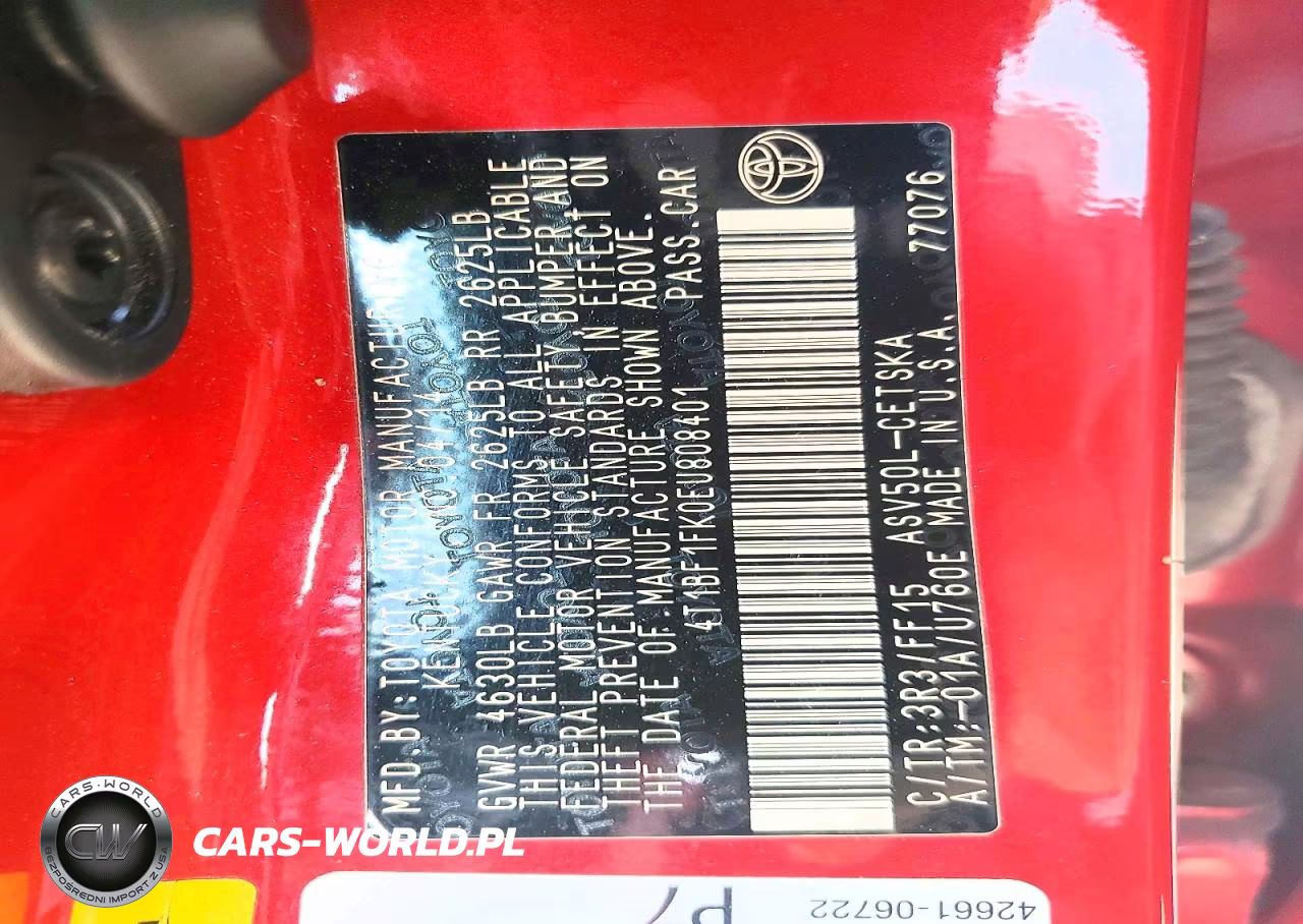 2014 Toyota Camry Se VIN:4T1BF1FK0EU808401 - 14