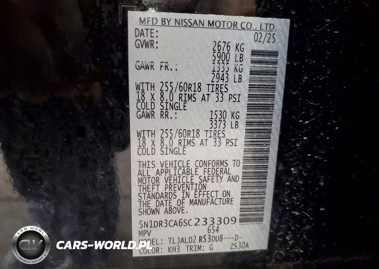 2025 Nissan Pathfinder Sl VIN:5N1DR3CA6SC233309 - 13