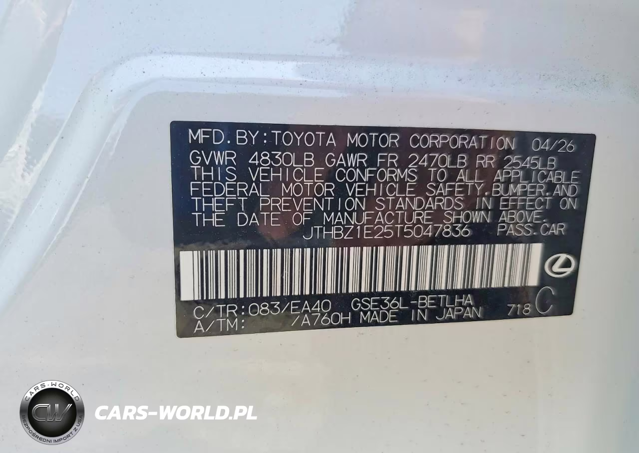 2026 Lexus Is 350 F Sport Design VIN:JTHBZ1E25T5047836 - 13