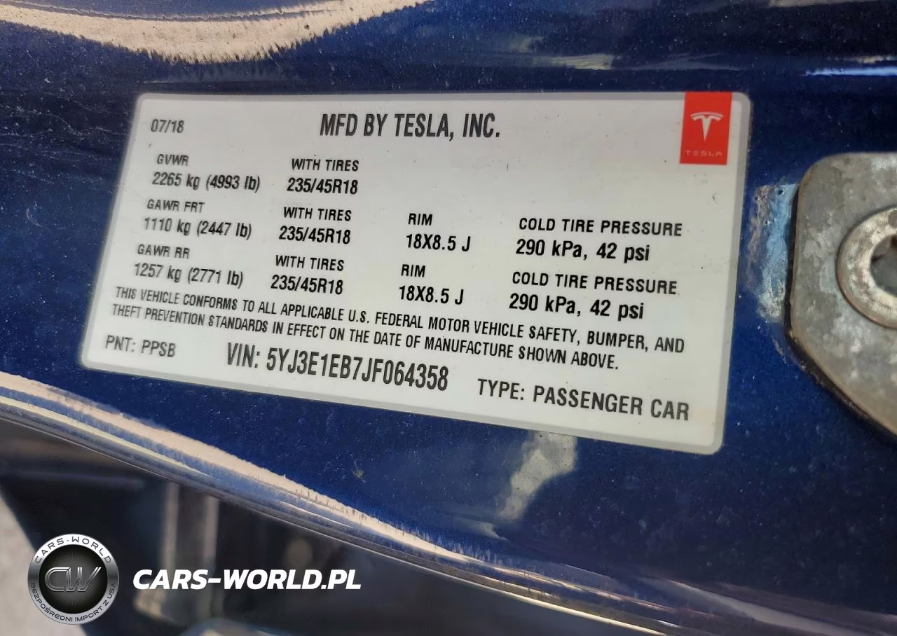 2018 Tesla Model 3 VIN:5YJ3E1EB7JF064358 - 12