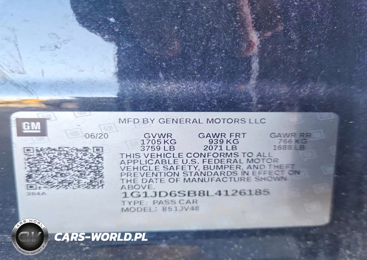 2020 Chevrolet Sonic Lt VIN:1G1JD6SB8L4126185 - 12