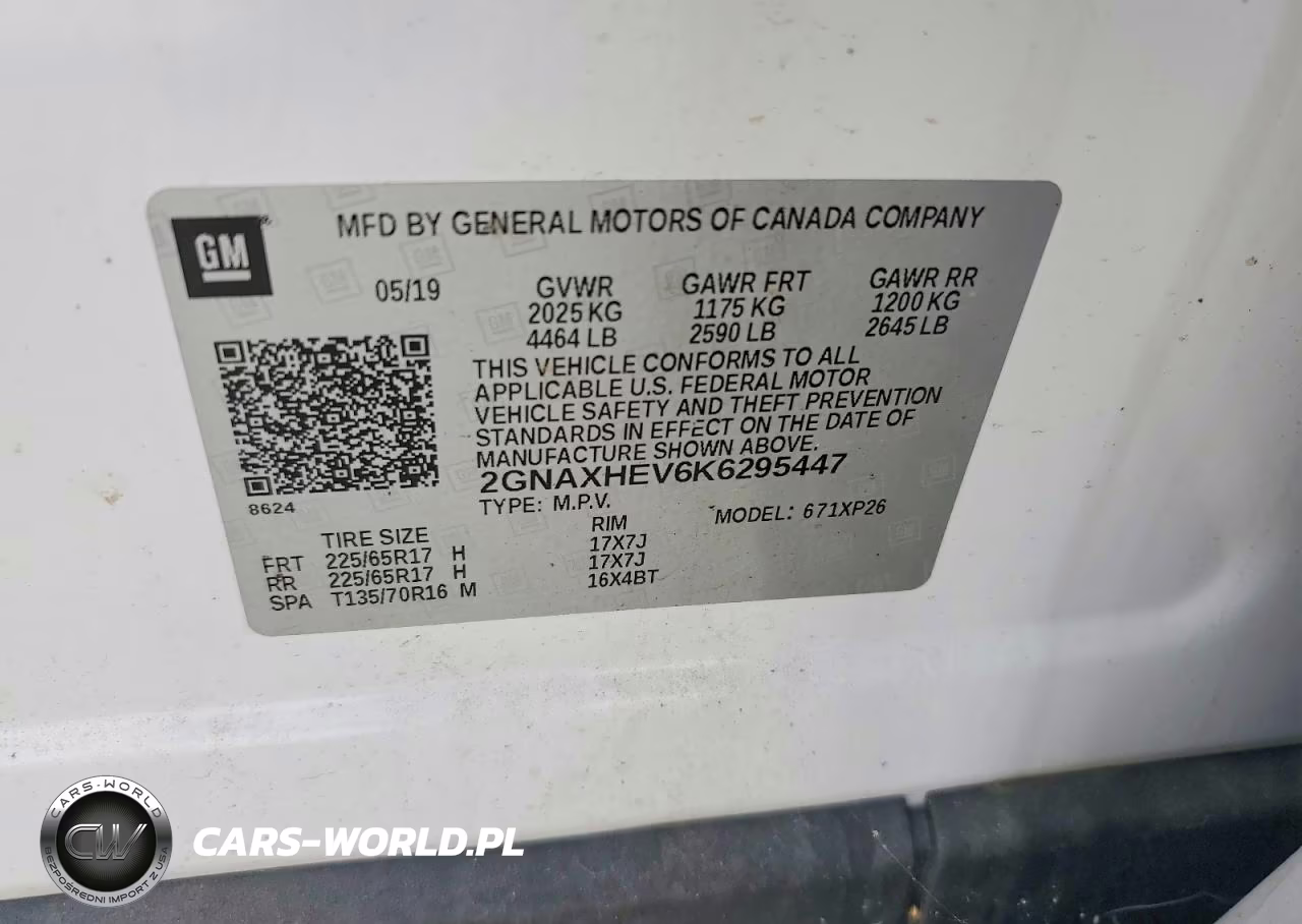 2019 Chevrolet Equinox Ls VIN:2GNAXHEV6K6295447 - 13