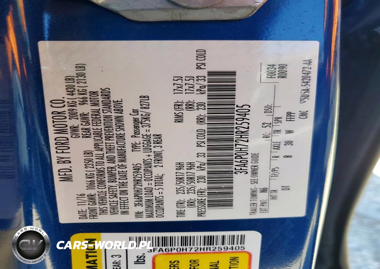 2017 Ford Fusion Se VIN:3FA6P0H72HR259405 - 13