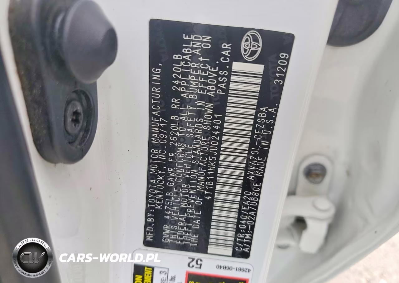 2018 Toyota Camry Se VIN:4T1B11HK5JU024401 - 12