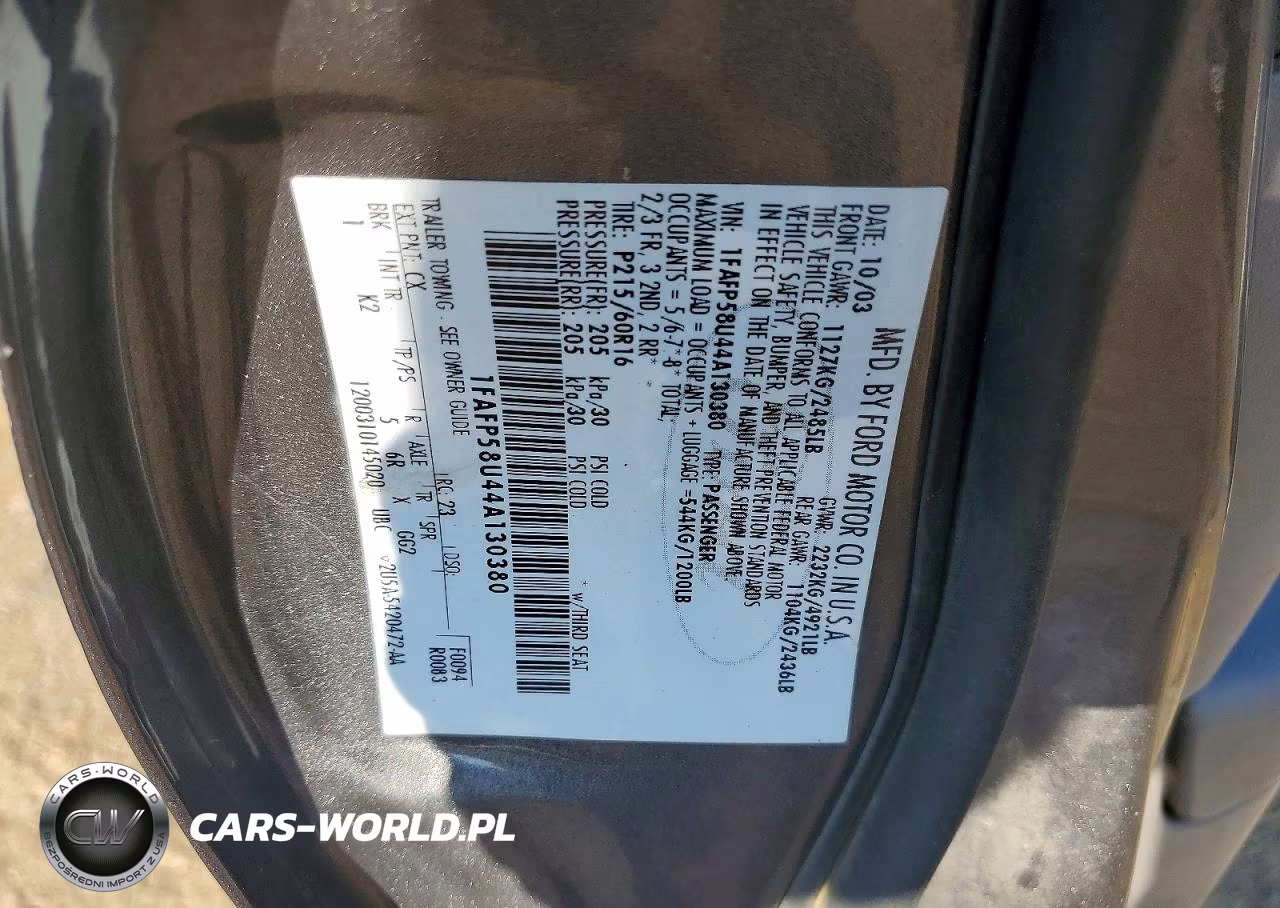 2004 Ford Taurus Se VIN:1FAFP58U44A130380 - 12