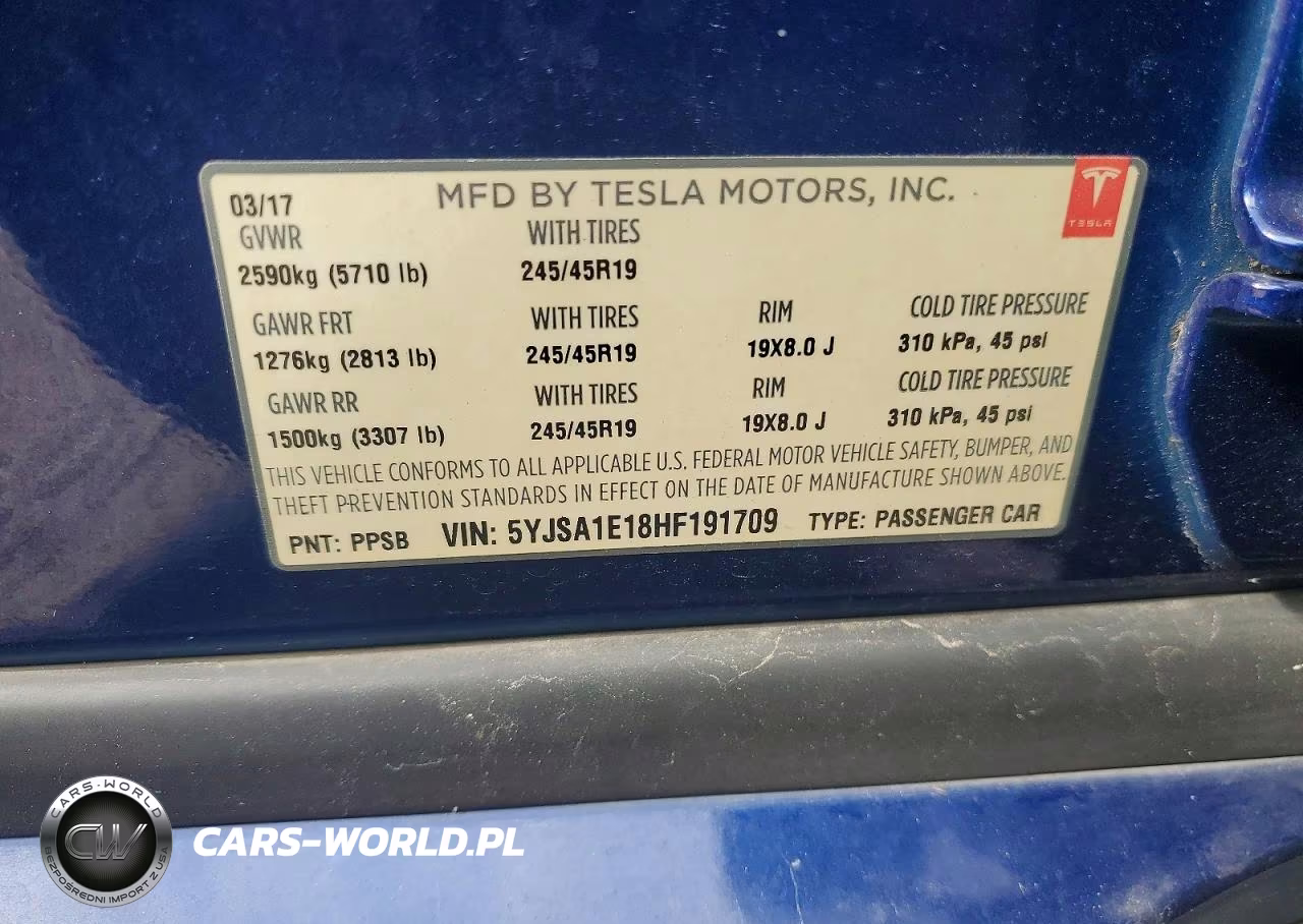 2017 Tesla Model S VIN:5YJSA1E18HF191709 - 12