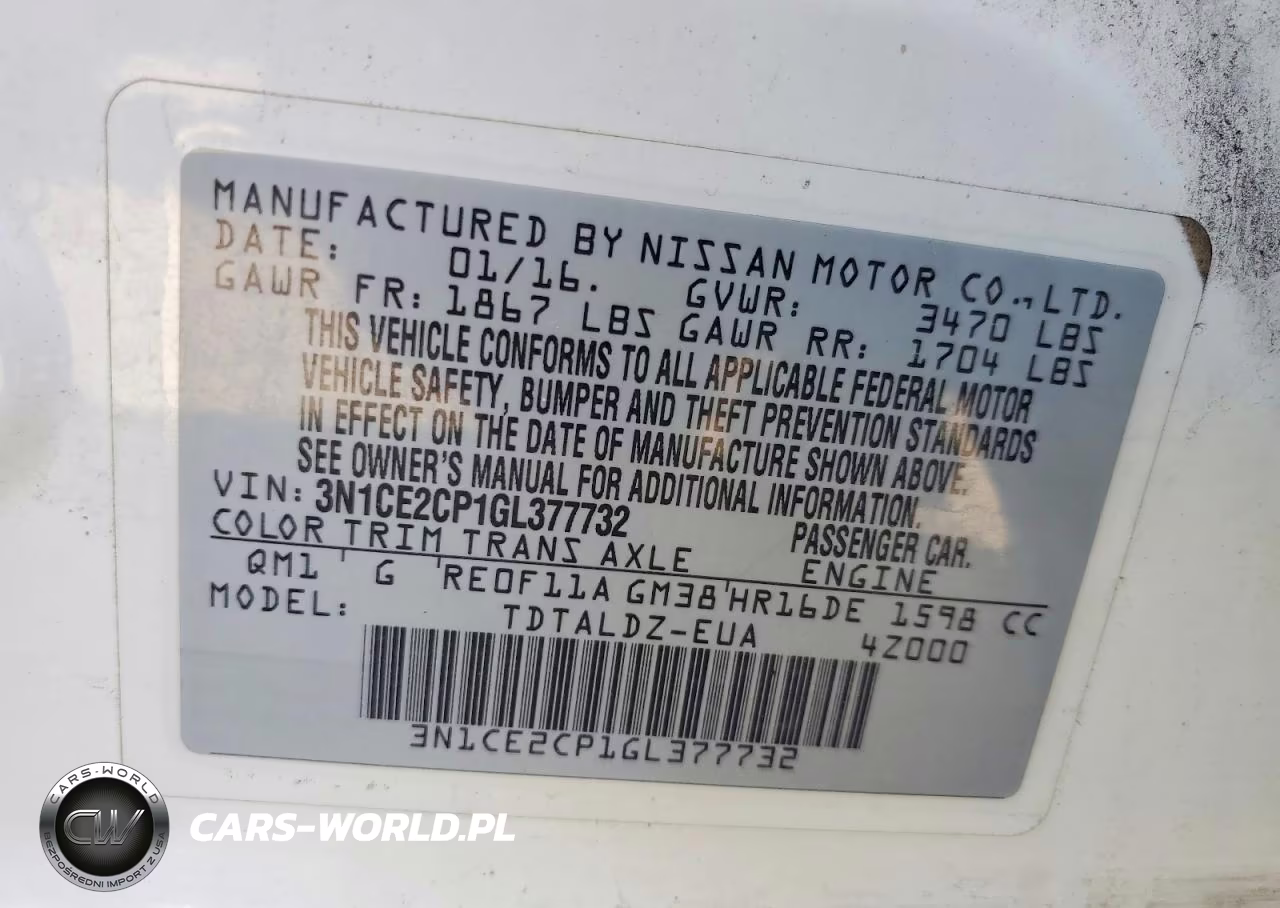 2016 Nissan Versa Note Sv VIN:3N1CE2CP1GL377732 - 12