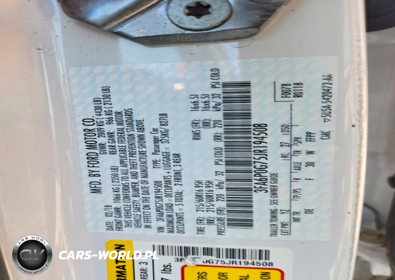 2018 Ford Fusion S VIN:3FA6P0G75JR194508 - 12