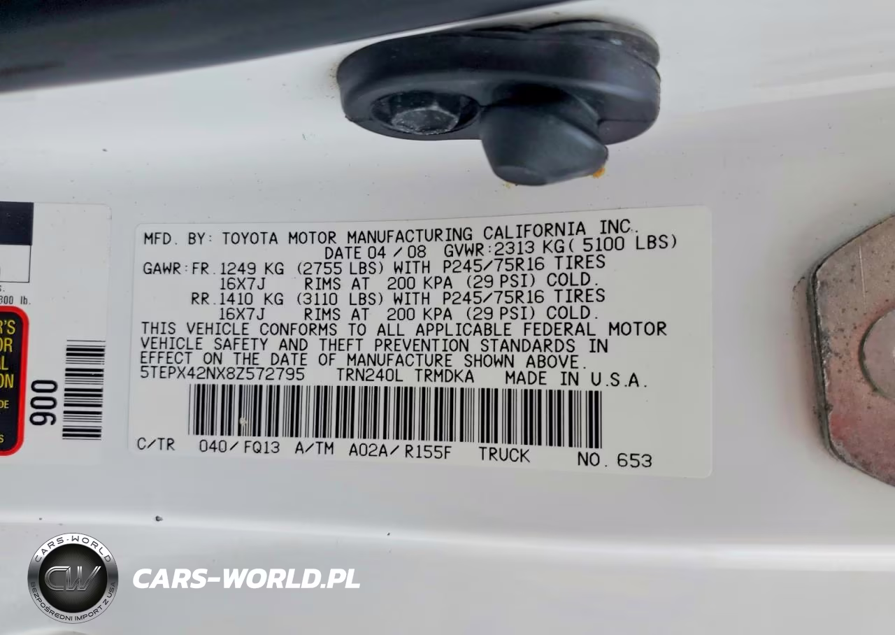 2008 Toyota Tacoma Base VIN:5TEPX42NX8Z572795 - 12