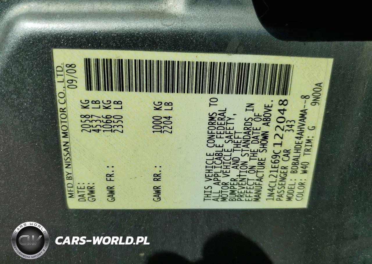2009 Nissan Altima Hybrid VIN:1N4CL21E69C122048 - 12