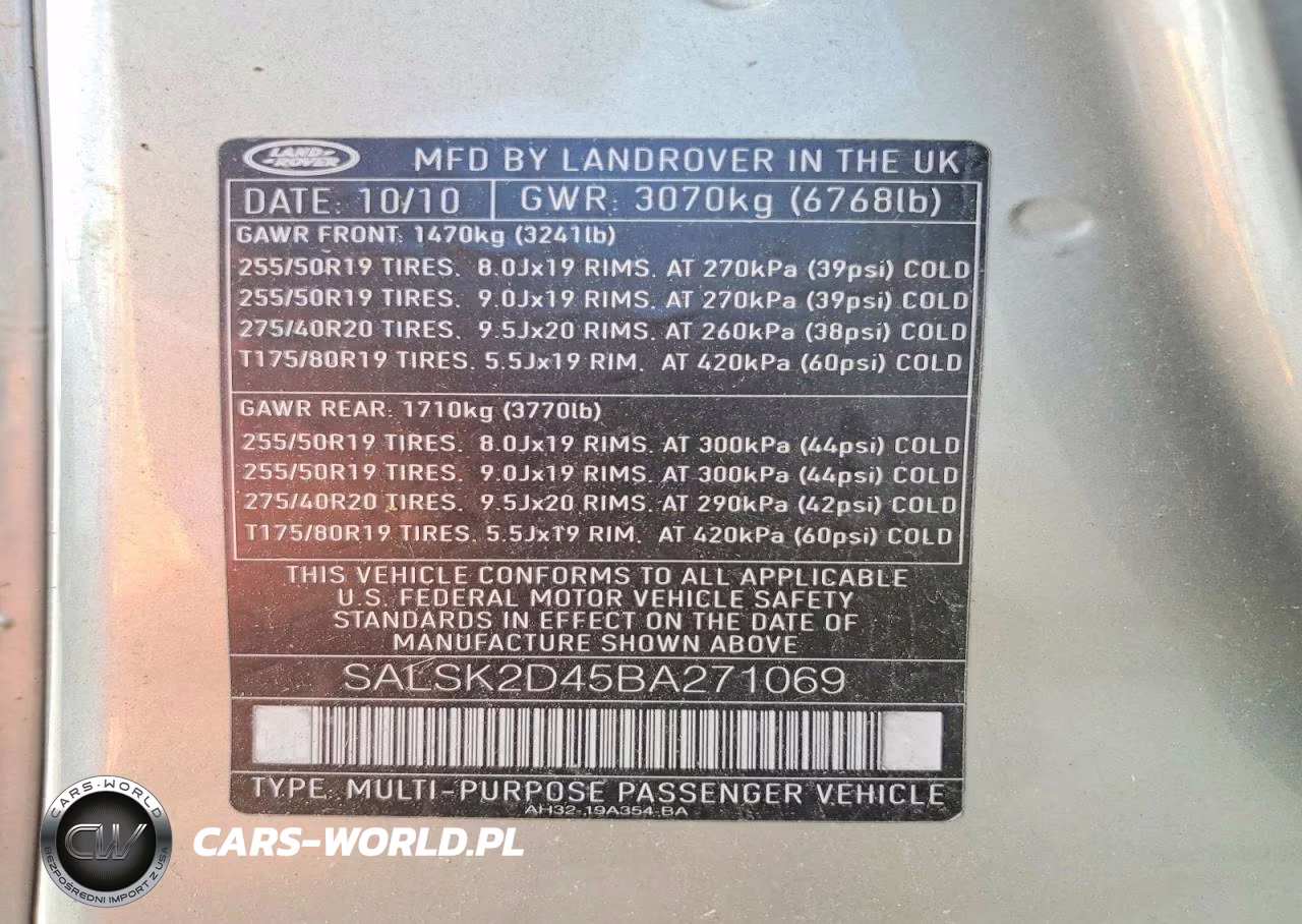 2011 Land Rover Range Rover Sport Lux VIN:SALSK2D45BA271069 - 13