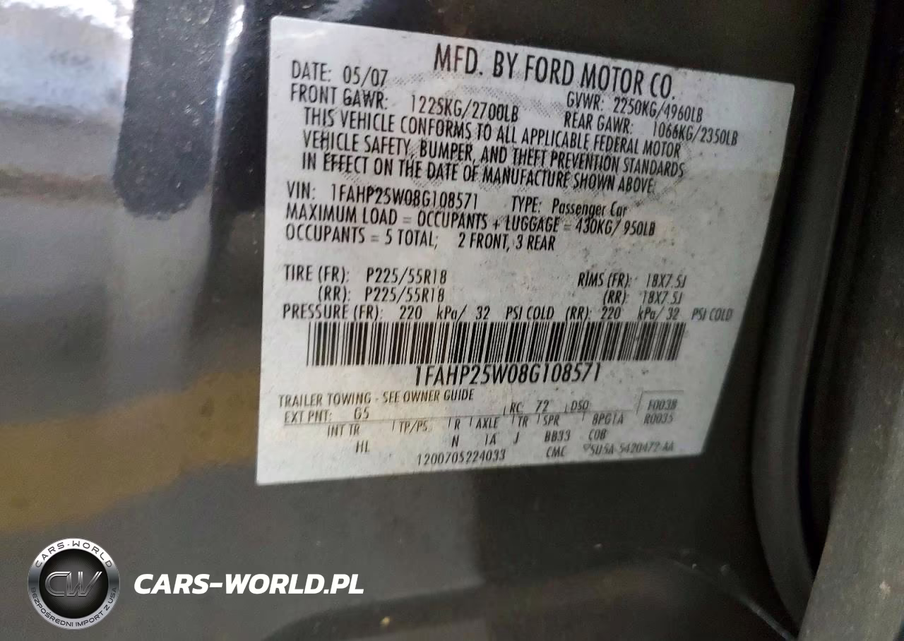 2008 Ford Taurus Limited VIN:1FAHP25W08G108571 - 12
