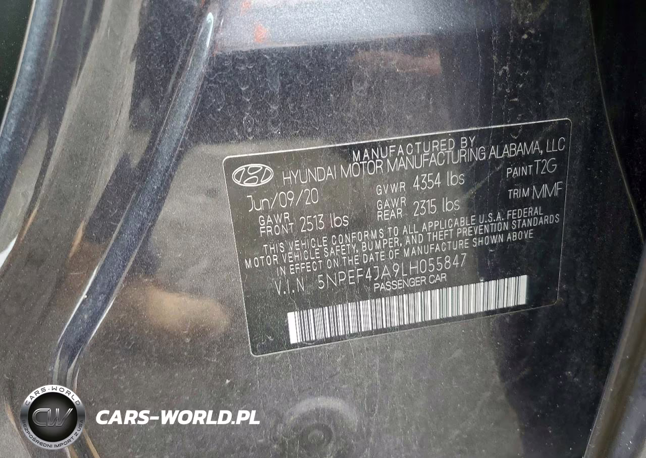 2020 Hyundai Sonata Sel VIN:5NPEF4JA9LH055847 - 12