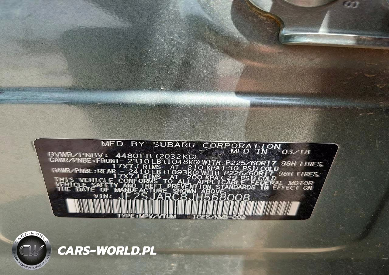 2018 Subaru Forester 2.5I Limited VIN:JF2SJARC8JH568008 - 14