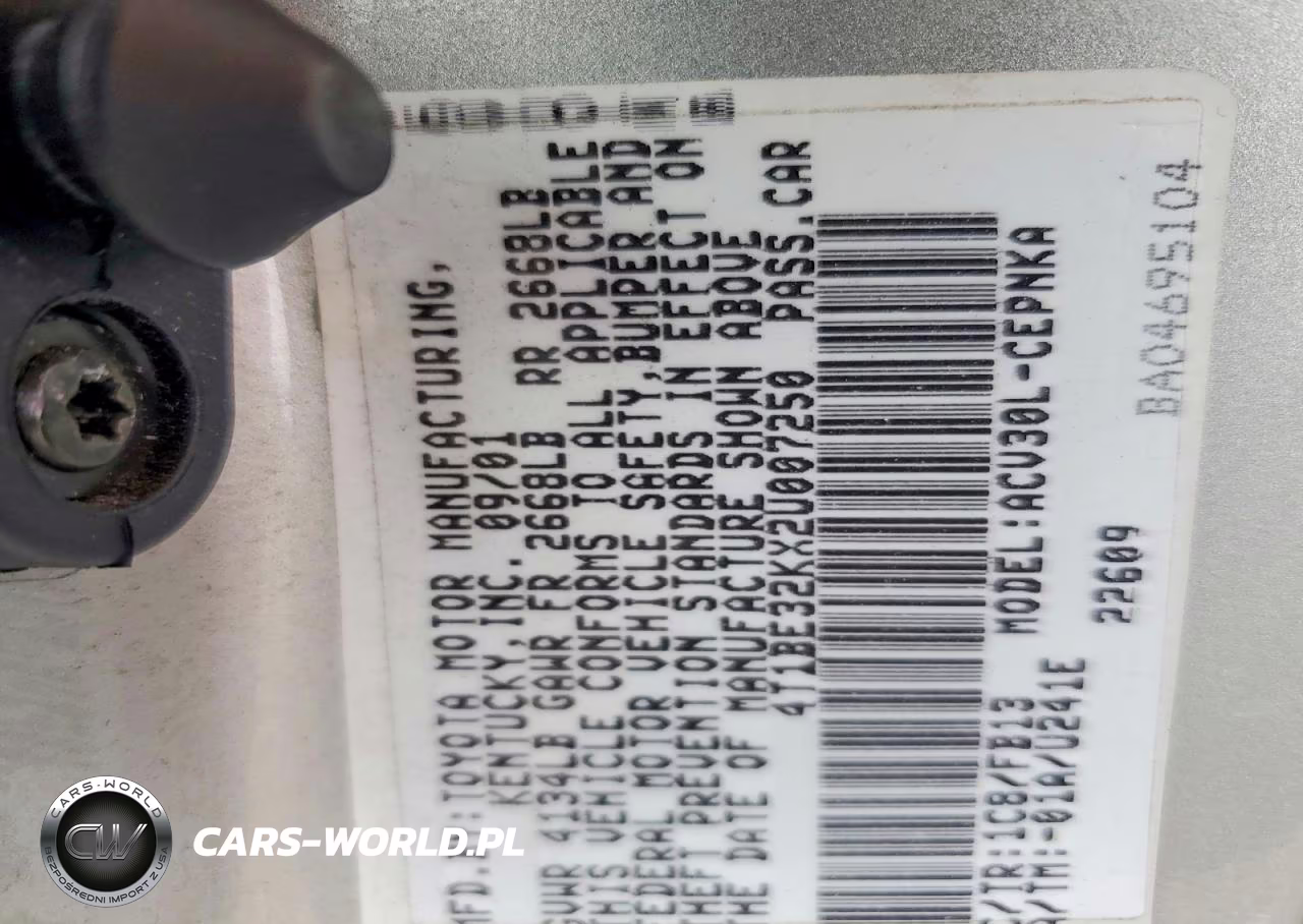2002 Toyota Camry Le VIN:4T1BE32KX2U007250 - 12