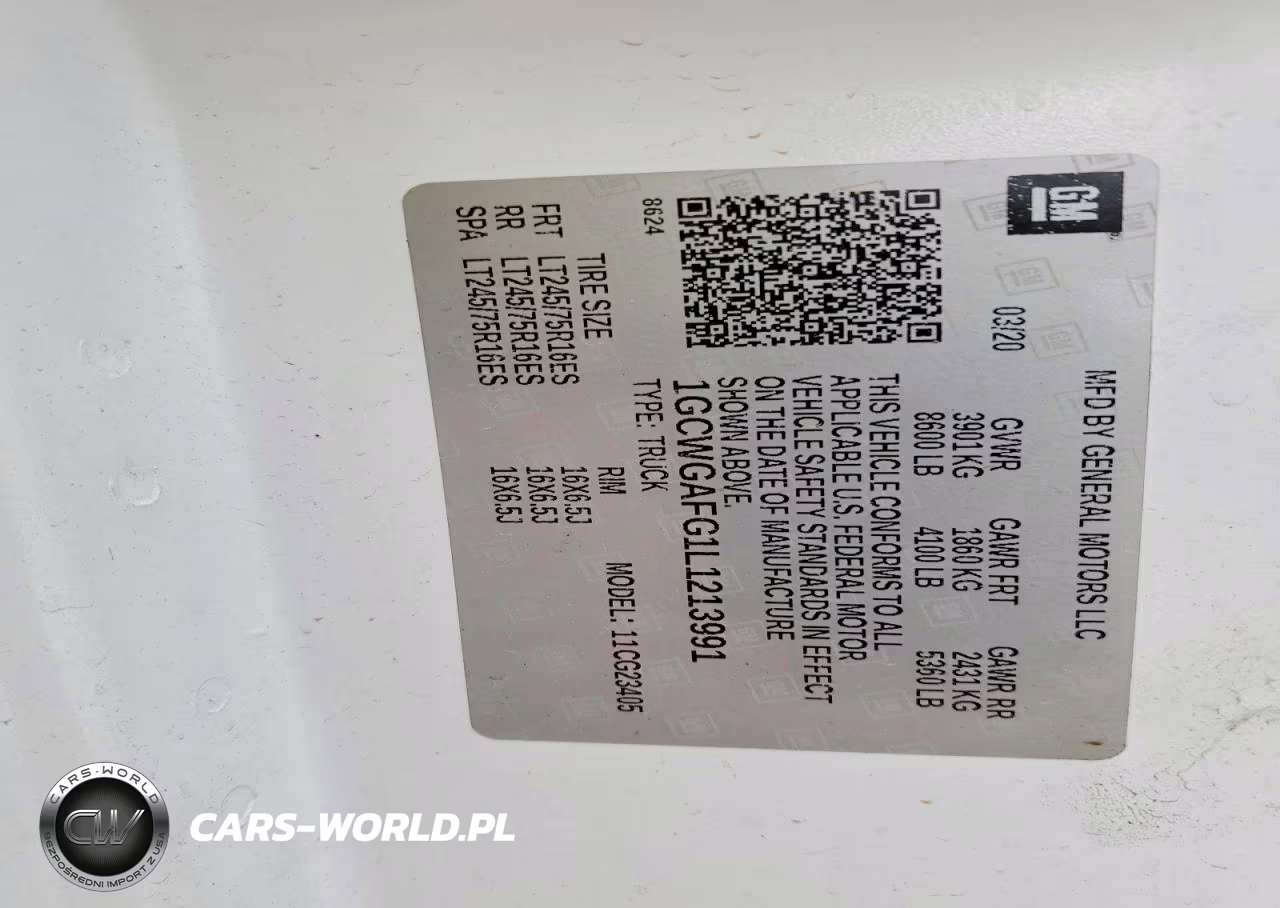 2020 Chevrolet Express G2500 VIN:1GCWGAFG1L1213991 - 14