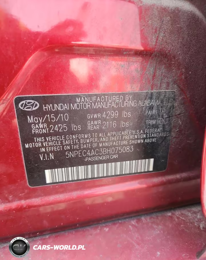 2011 Hyundai Sonata Se VIN:5NPEC4AC3BH075083 - 12