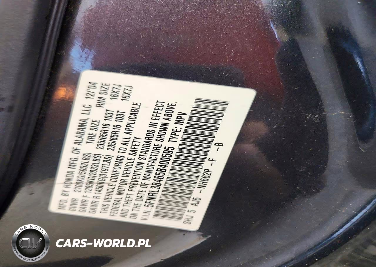 2005 Honda Odyssey VIN:5FNRL38465B400595 - 13