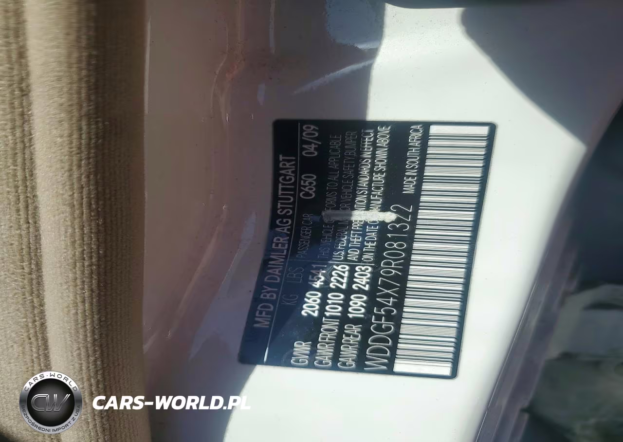 2009 Mercedes-Benz C 300 VIN:WDDGF54X79R081322 - 12