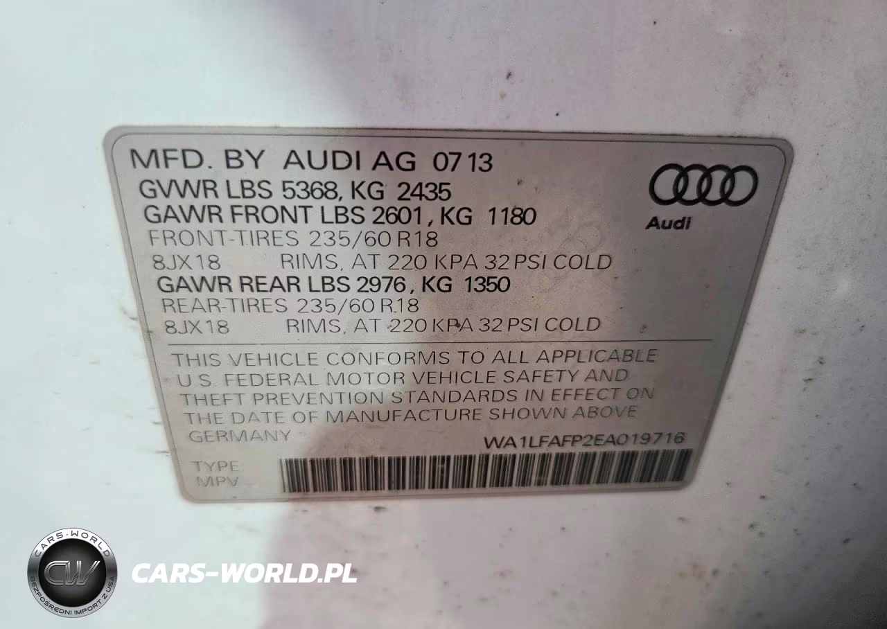 2014 Audi Q5 Premium Plus VIN:WA1LFAFP2EA019716 - 14