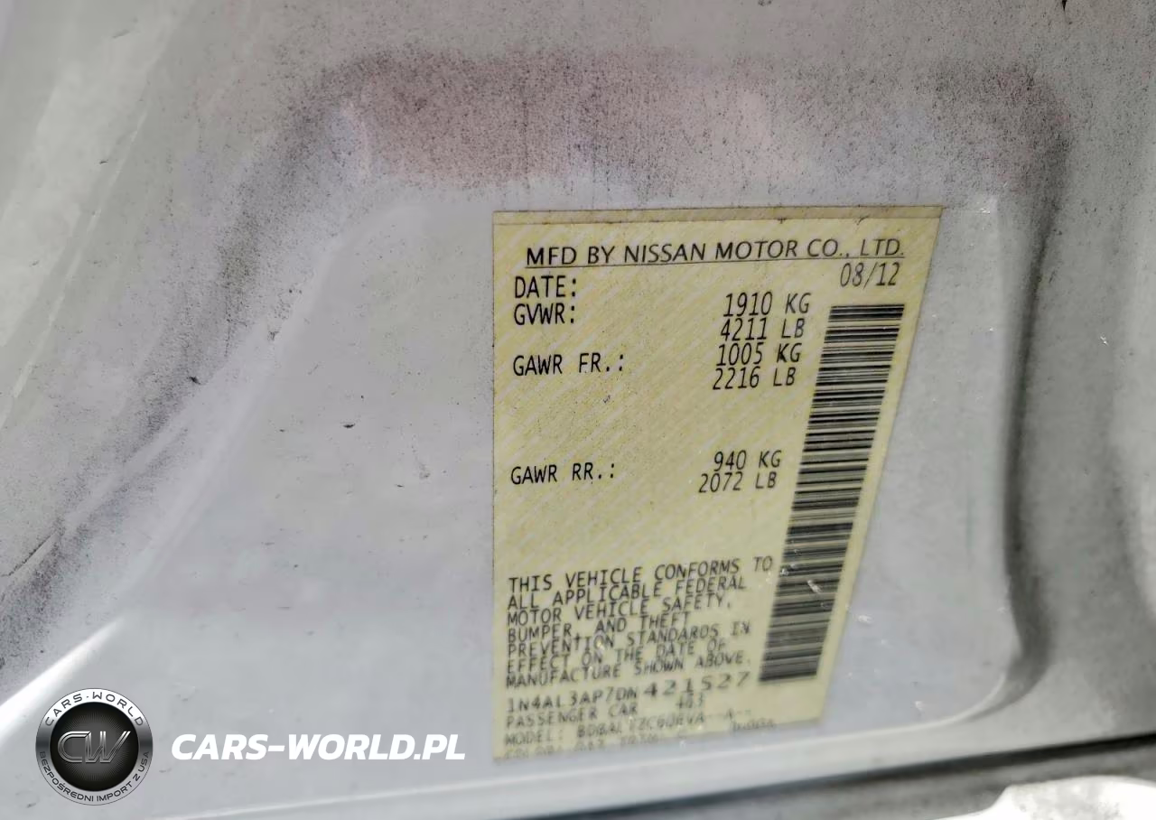 2013 Nissan Altima 2.5 VIN:1N4AL3AP7DN421527 - 12