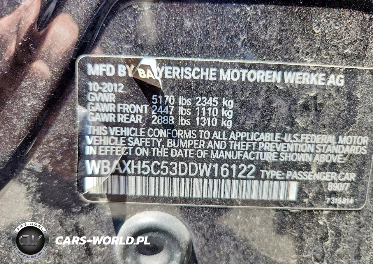 2013 BMW 528 Xi VIN:WBAXH5C53DDW16122 - 12