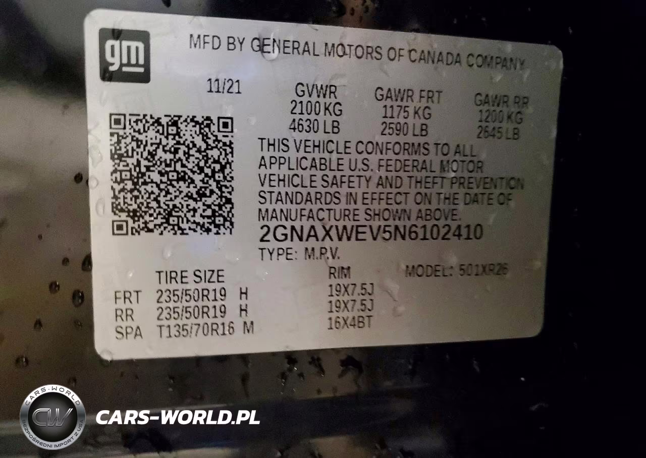 2022 Chevrolet Equinox Rs VIN:2GNAXWEV5N6102410 - 13
