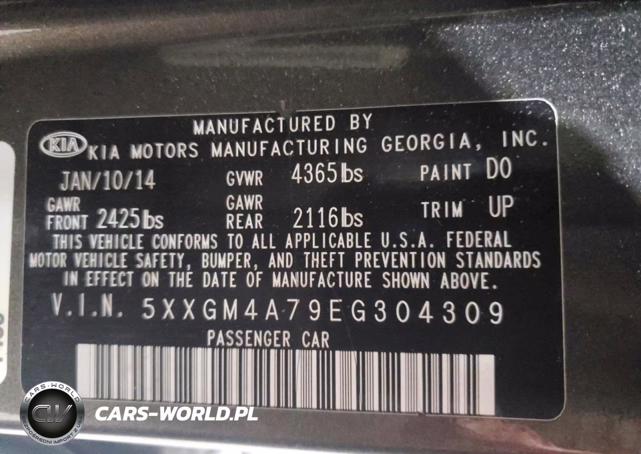 2014 Kia Optima Lx VIN:5XXGM4A79EG304309 - 12