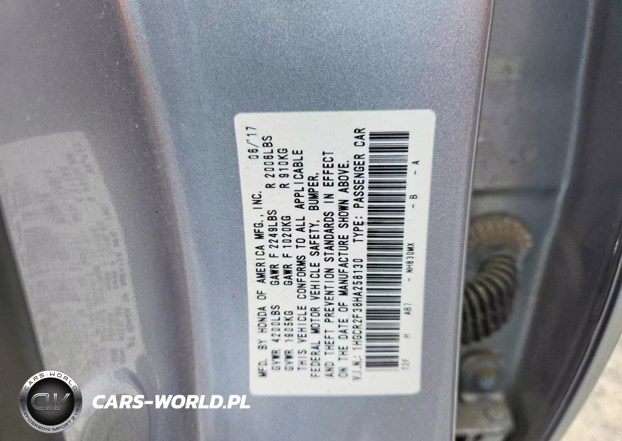 2017 Honda Accord Lx VIN:1HGCR2F38HA258130 - 12