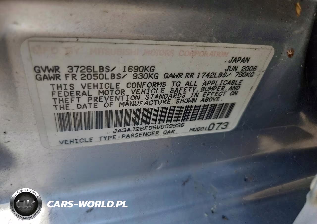 2006 Mitsubishi Lancer Es VIN:JA3AJ26E96U059936 - 12