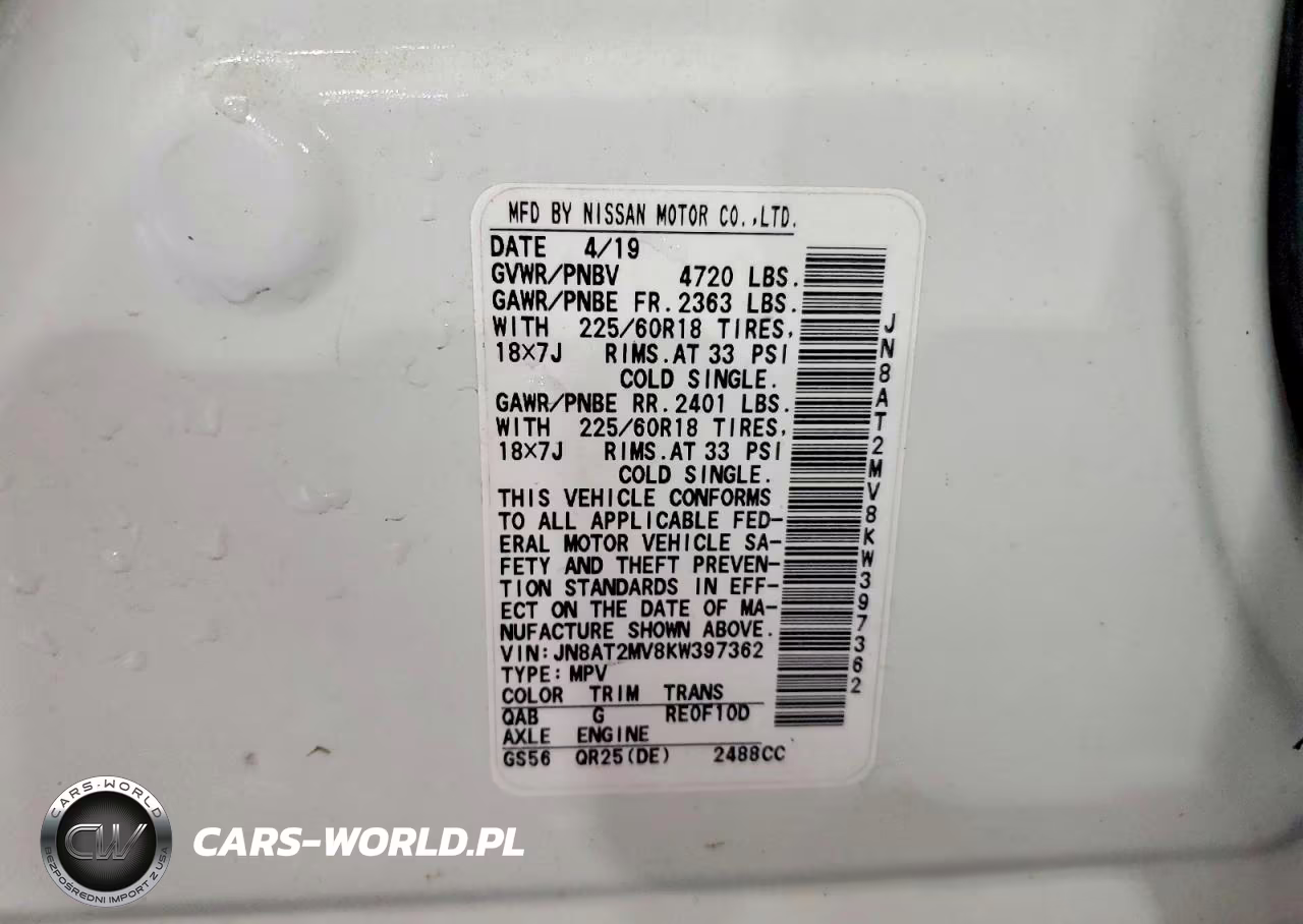 2019 Nissan Rogue Sv VIN:JN8AT2MV8KW397362 - 13