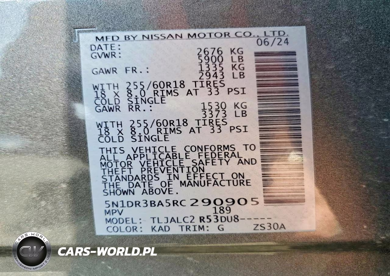 2024 Nissan Pathfinder Sv VIN:5N1DR3BA5RC290905 - 12